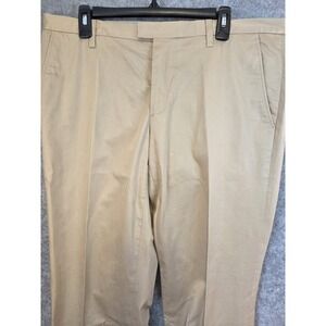 J Lindeberg Pants Mens 38x33 Actual Size Tan Performance Golf Golfer Slacks Flat